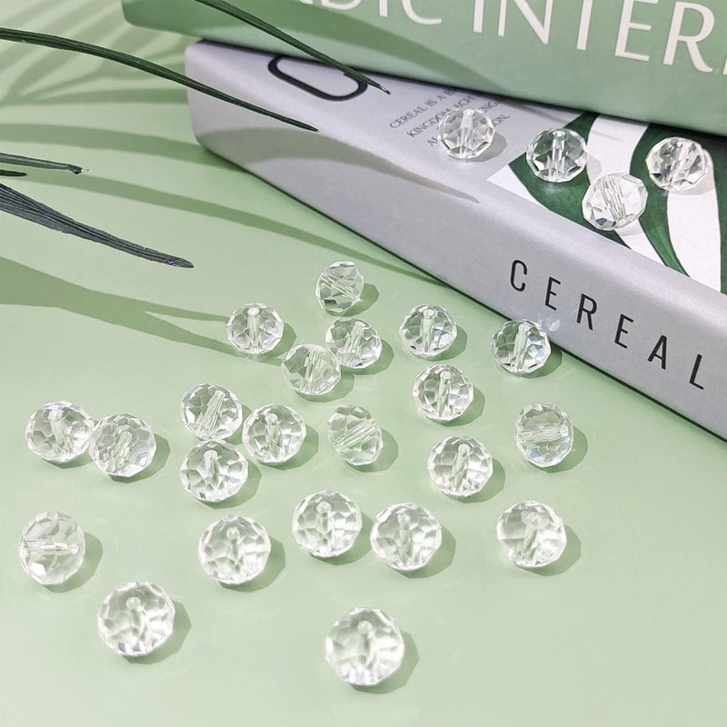 Coiris خرز كريستال زجاجي شفاف 12 مم على شكل دائري مقطع لصنع المجوهرات أو التصميم (12 مم، GB-1007) - Image 4